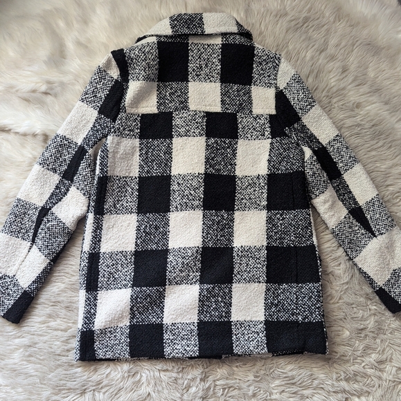 Forever 21 Boucle Check Plaid Toggle Coat - Picture 12 of 16